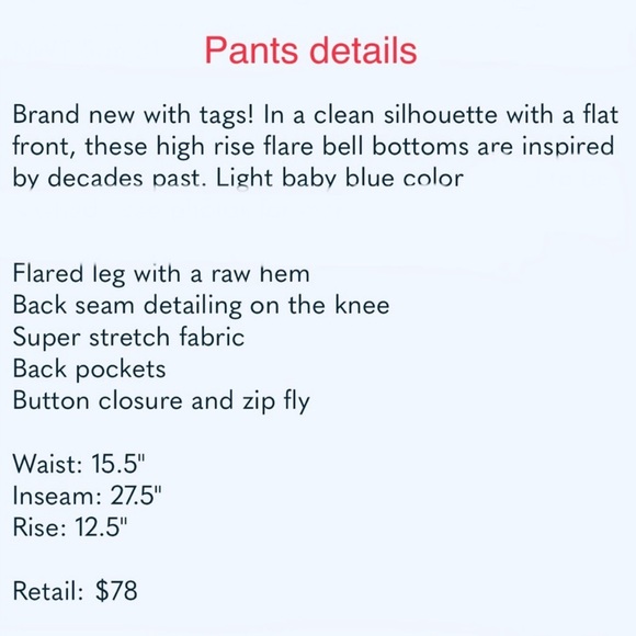 NWT FREE PEOPLE Just Float On Flare Jeans Sz 31 SkyBlue color - Picture 6 of 10